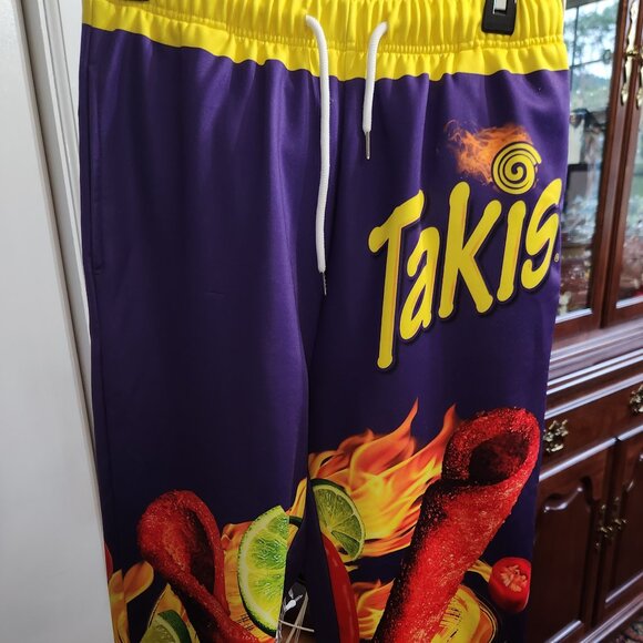 Takis Jogger Pants Size Large | Spicy Snack Graphic Sweatpants - Picture 1 of 5